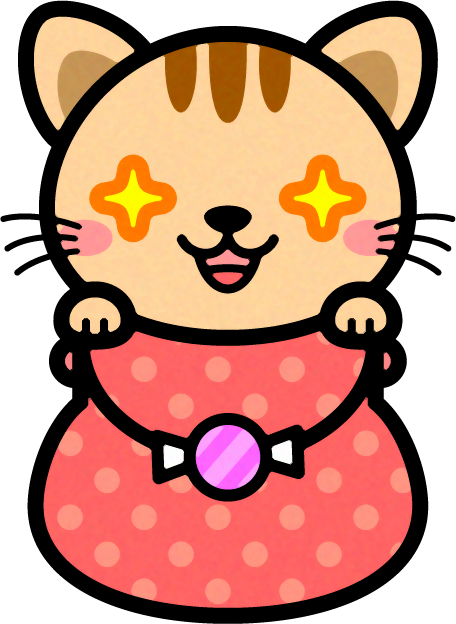 猫とバックのイラスト