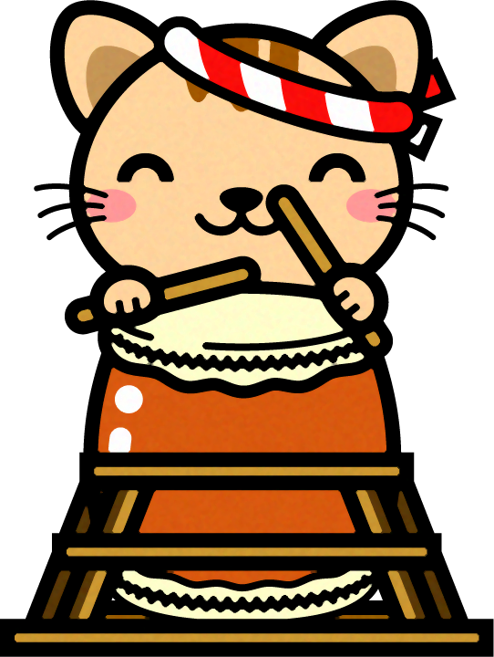 猫と太古のイラスト