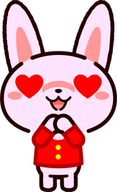 かわいいウサギのイラスト/目がハート
