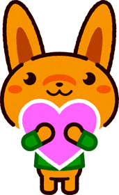 かわいいウサギのイラスト/ハートを持つ