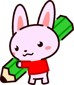 かわいいウサギのイラスト/鉛筆で書く