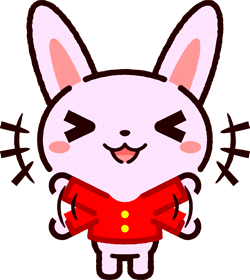 かわいいウサギのイラスト/両手を振る♪