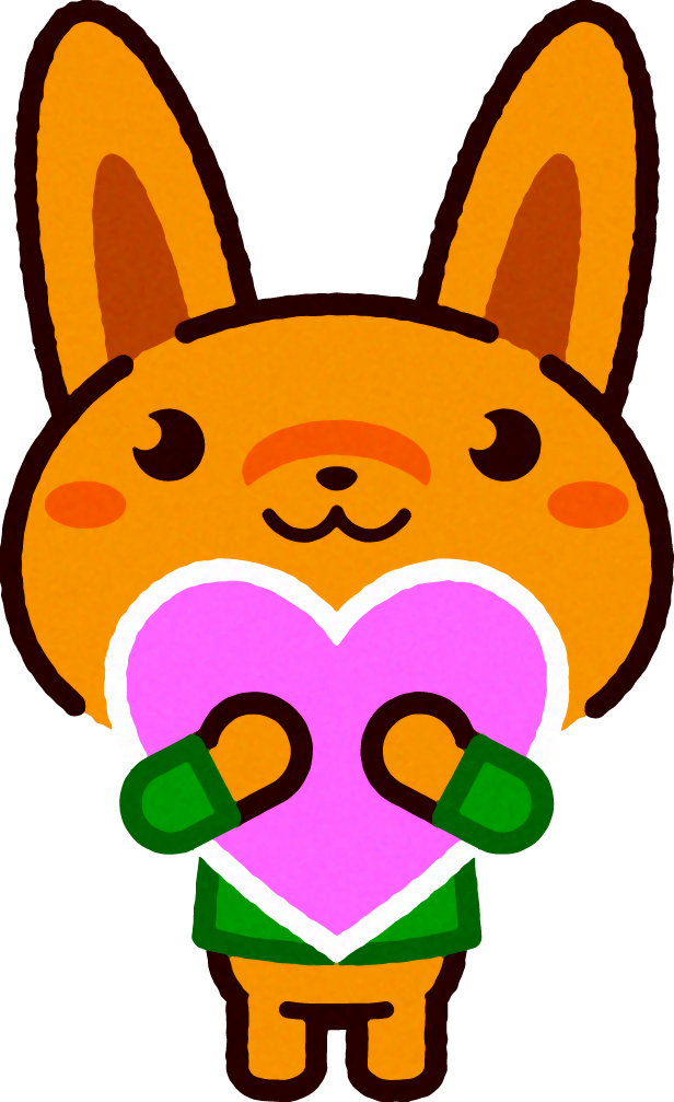 かわいいウサギのイラスト/ハートを持つ