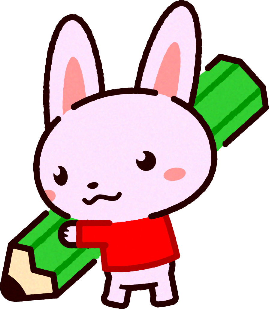 かわいいウサギのイラスト/鉛筆で書く