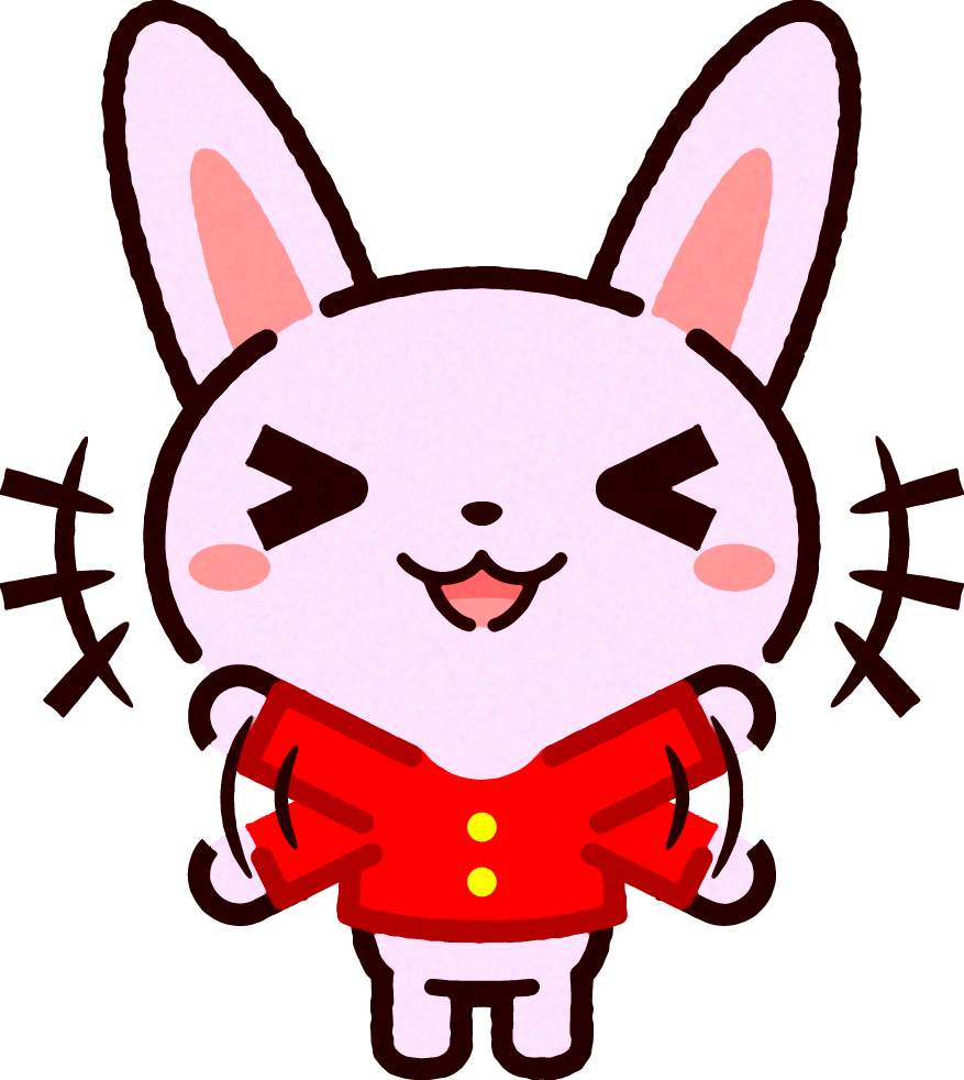 かわいいウサギのイラスト/両手を振る♪