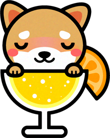 犬とカクテルのイラスト/ほろ酔い