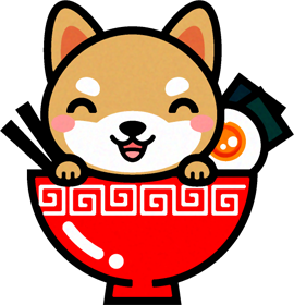犬とラーメンのイラスト/うまい