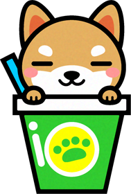 犬とジュースのイラスト/まったり