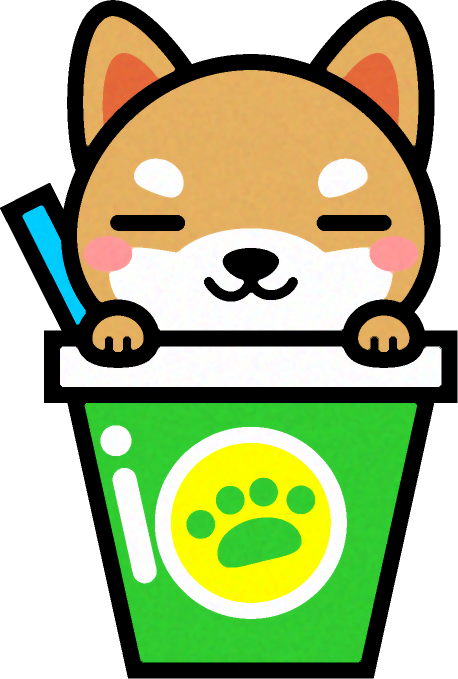 犬とジュースのイラスト/まったり