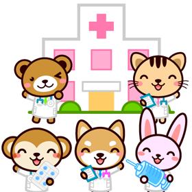 動物と病院イラスト
