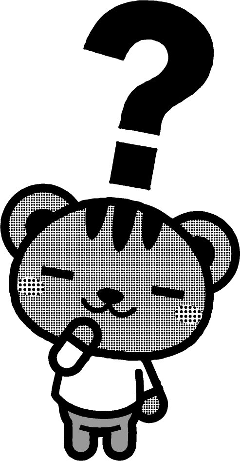 疑問の動物イラスト/リス_モノクロイラスト