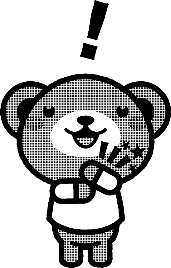納得の動物イラスト/クマ_モノクロイラスト