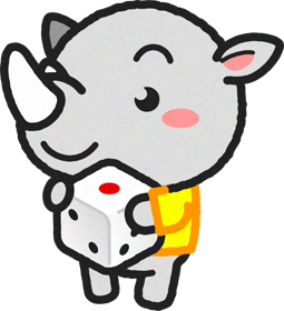 おやつを食べるサイのイラスト