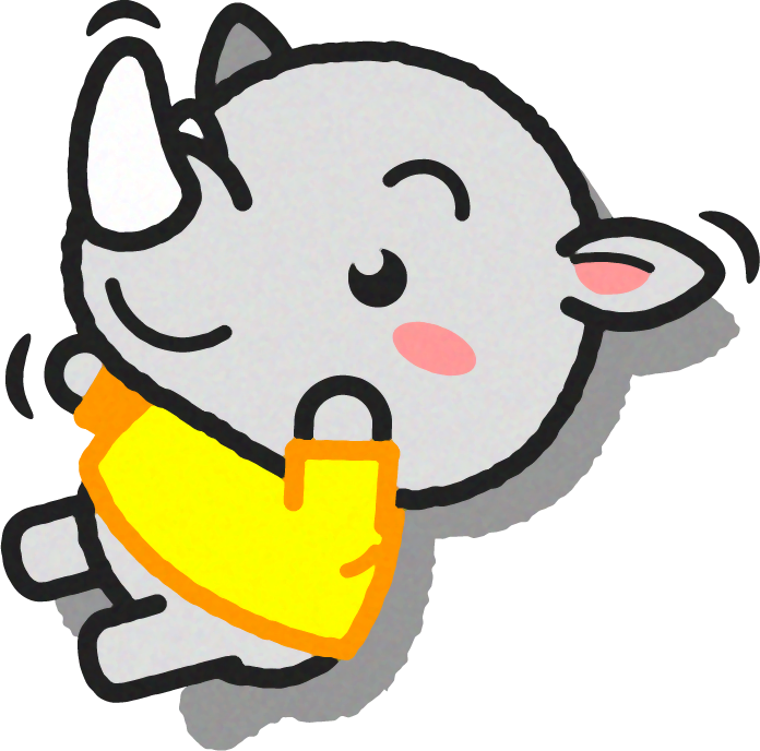 サイのイラスト/寝ころぶ