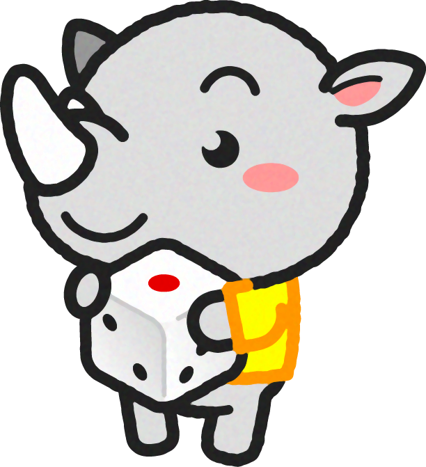 サイのイラスト/サイコロ