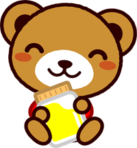 座るクマのイラスト/ハチミツ