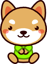 座る柴犬のイラスト