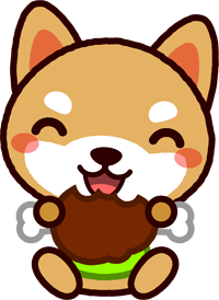 座る柴犬のイラスト/肉