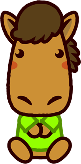 座る馬のイラスト