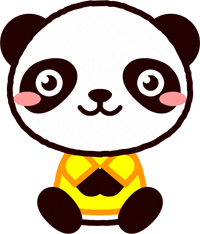 座るパンダのイラスト