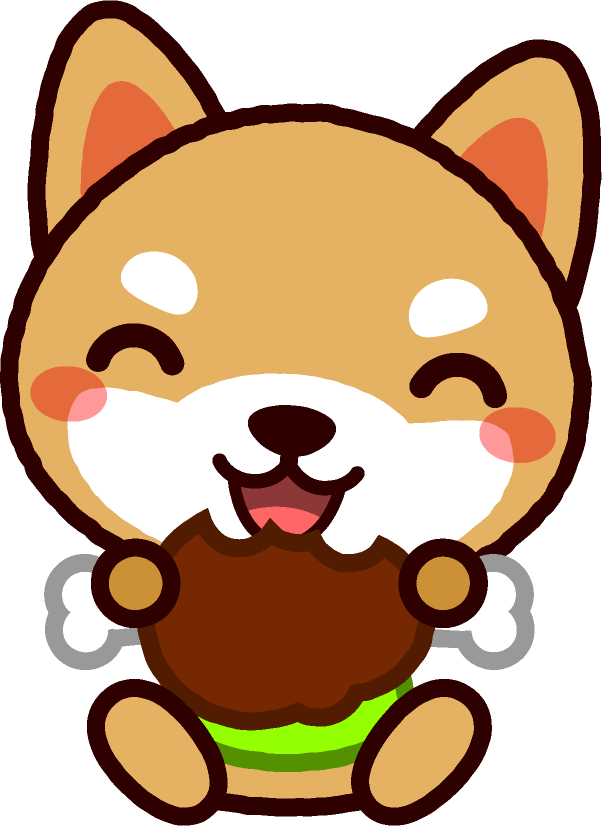 座る柴犬のイラスト/肉