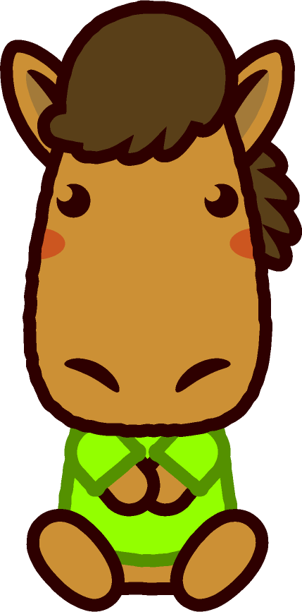 座る馬のイラスト