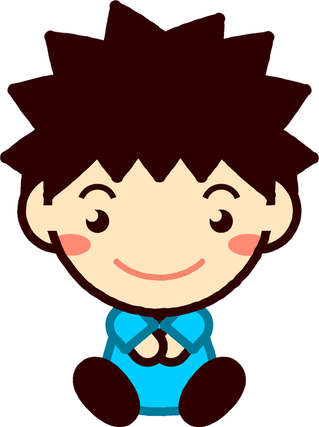 座る男の子のイラスト