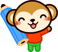 鉛筆を持った動物のイラスト/サル
