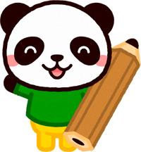 鉛筆を持った動物のイラスト/パンダ