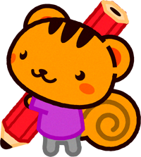 鉛筆を持った動物のイラスト/リス2