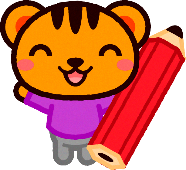 鉛筆を持った動物のイラスト/リス