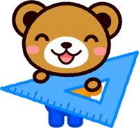 三角定規を持った動物/クマ