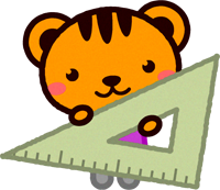 三角定規を持った動物/リス
