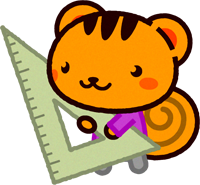 三角定規を持った動物/リス2