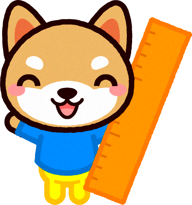 定規を持った動物/シバイヌ