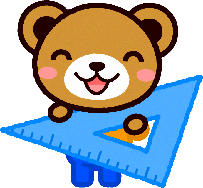 三角定規を持った動物/クマ