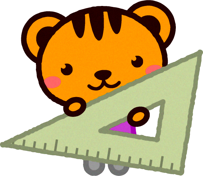 三角定規を持った動物/リス