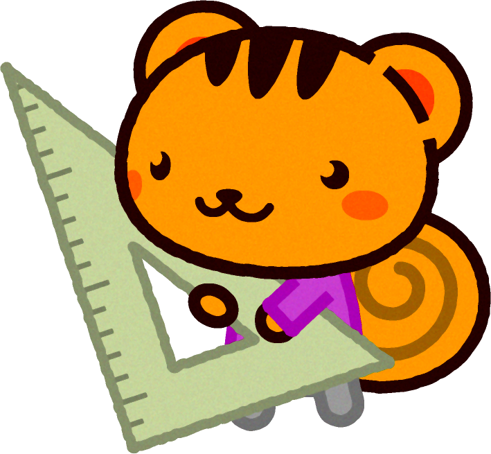 三角定規を持った動物/リス2