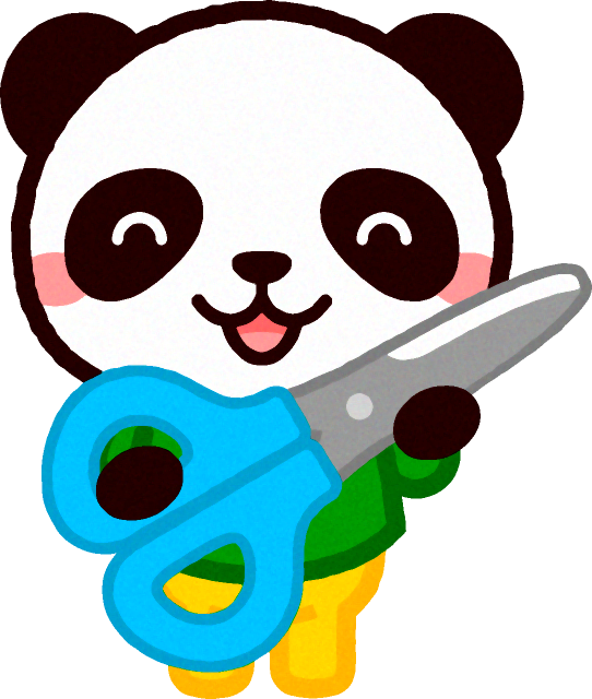 ハサミを持った動物/パンダ