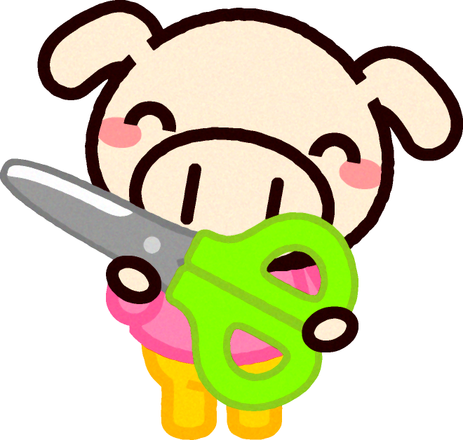 ハサミを持った動物/ブタ