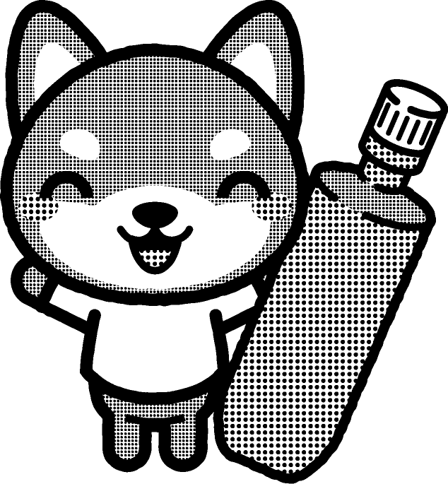 糊を持った動物/シバイヌ/モノクロ