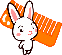 ウサギのイラスト/櫛を担いでいる