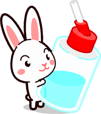 ウサギのイラスト/水の入った容器
