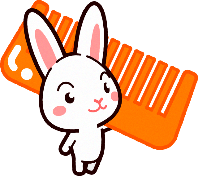 ウサギのイラスト/櫛を担いでいる