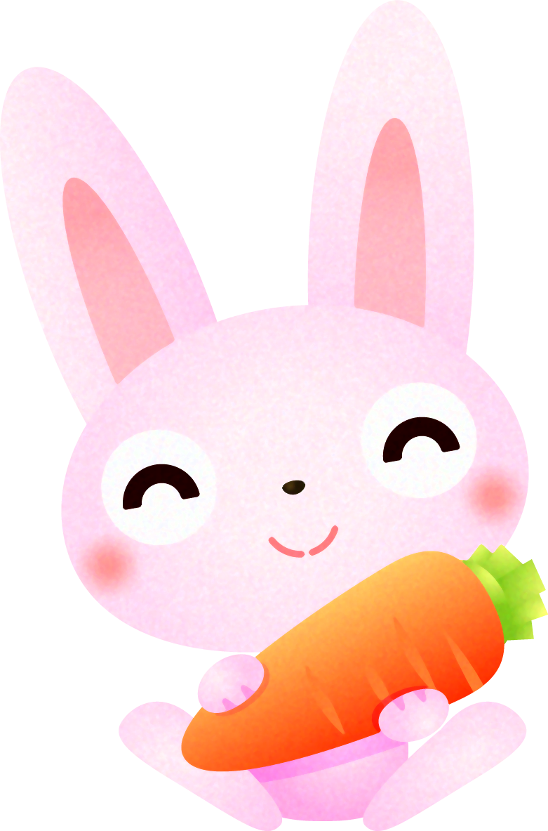 ウサギのイラスト/人参を持つ