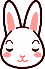 ウサギの顔イラスト/目をつぶる