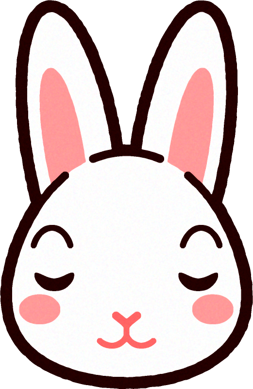 ウサギの顔イラスト/目をつぶる