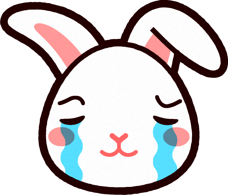 ウサギの顔イラスト/涙