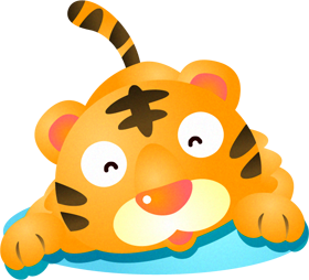 かわいい虎のイラスト/前かがみ