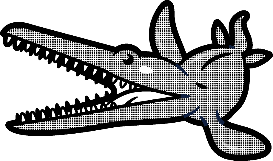 リオプレウロドンのイラスト/モノクロ